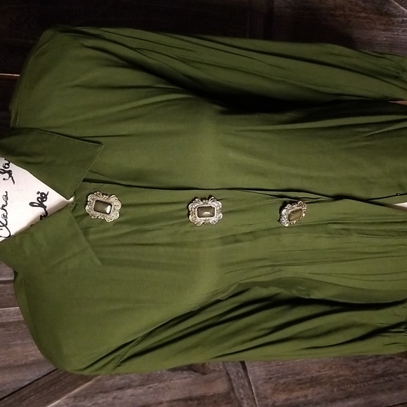 Vintage Koala International Clothing Company-Tunic Button Down Blouse - Picture 2 of 8